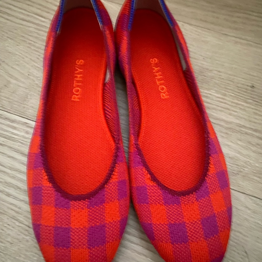 Rothy’s Pomegranate Gingham Squares Size 8.5 - Picture 6 of 6